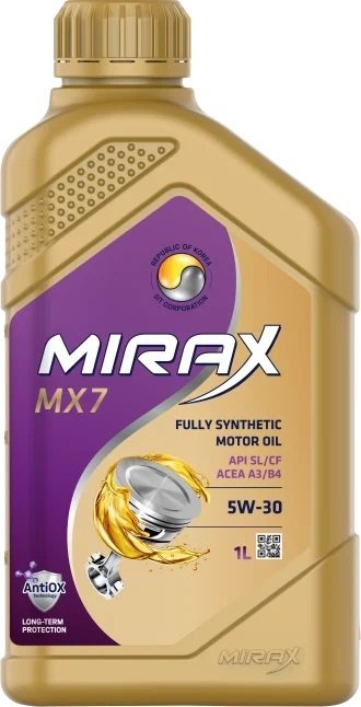 

Моторное масло Mirax MX7 5W-30 SL/CF A3/B4 1л