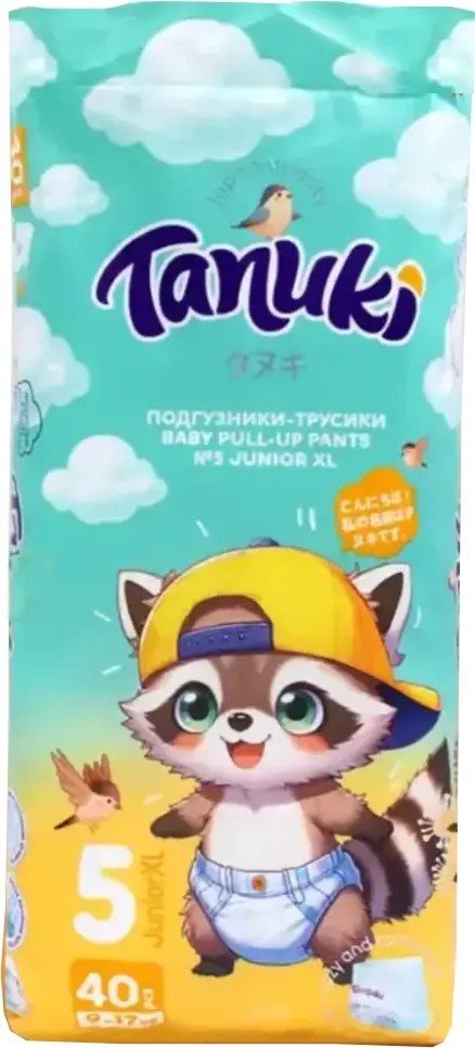 

Трусики-подгузники Tanuki 5 XL 9-17 кг (40 шт)