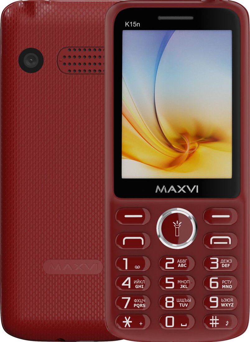 

Кнопочный телефон Maxvi K15n (винный красный)