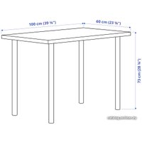 Стол Ikea Линнмон/Адильс 494.160.93 (темно-серый/черный)