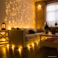 Новогодняя гирлянда Neon-Night Светодиодный Дождь 1.5х1.5 м 235-016 (теплый белый)