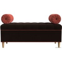 Банкетка Лига диванов Глория 113678 (микровельвет коричневый/коралловый/коралловый)