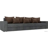 Диван Лига диванов Мэдисон Long 106188 (рогожка, серый/коричневый)