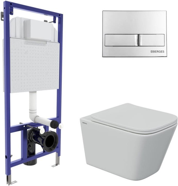 

Унитаз подвесной Berges Wasserhaus Floe S Rimless 043242 (с сиденьем)