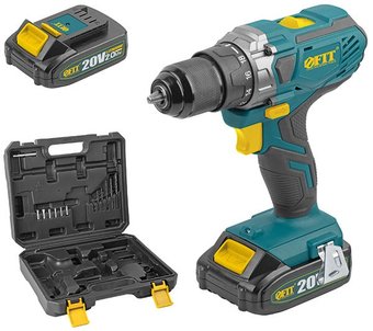 Дрель-шуруповерт FIT 79901 (с 2-мя АКБ, кейс)