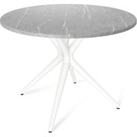 Кухонный стол Sheffilton SHT-TU30/TT 90 МДФ (белый/серый мрамор)