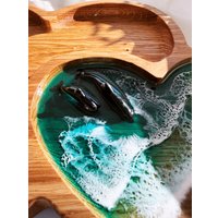 Менажница Wood_N_Sea 2 сердца. Дельфины М2с-3/26