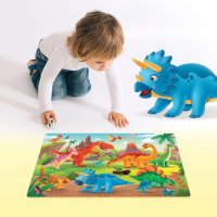 Развивающая игра Puzzle Time Мега-пазл Мир динозавров 9319942 (24эл)