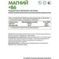 Комплекс NaturalSupp Магний + В6 (Magnesium + B6), 60 капсул