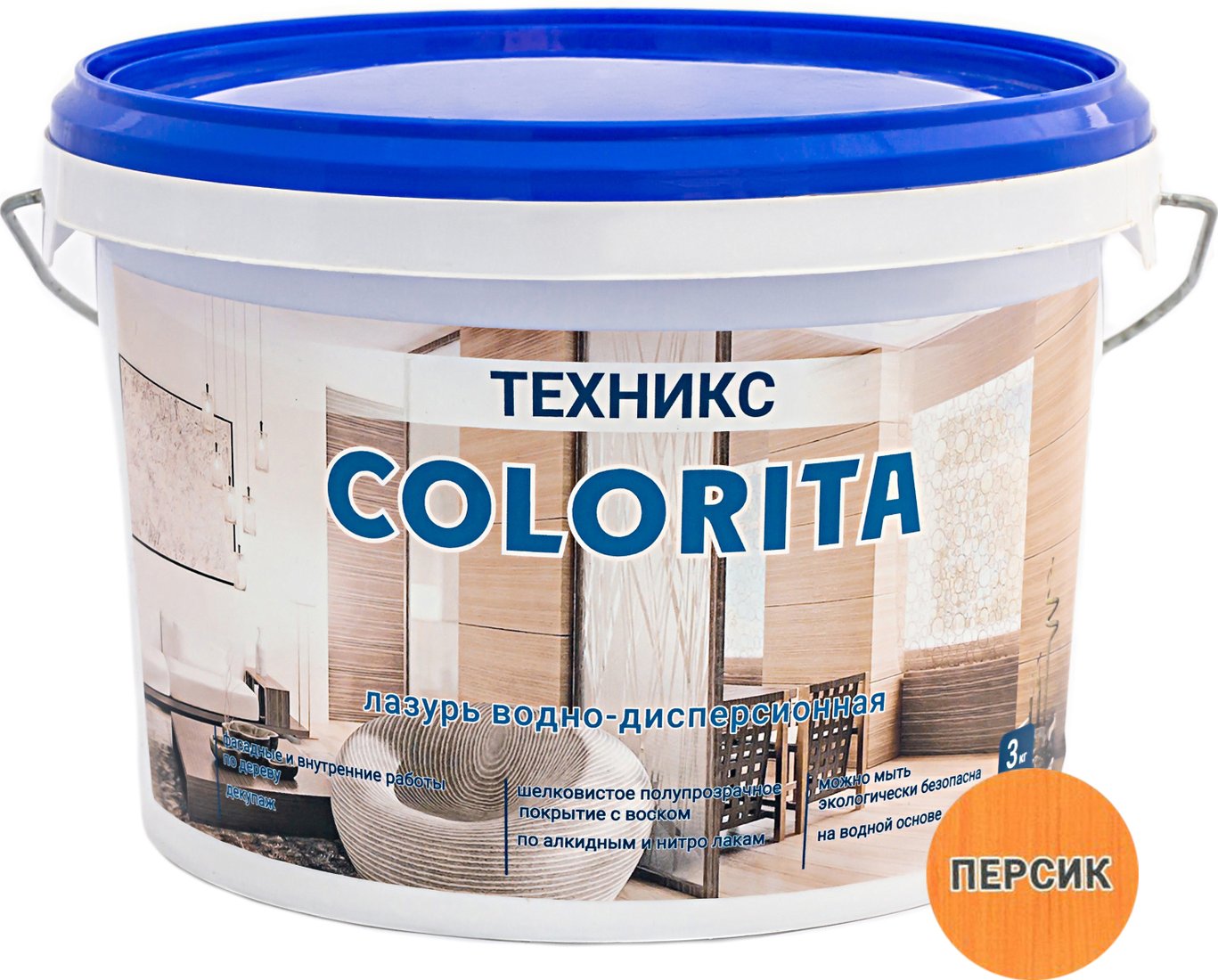 

Лазурь Техникс Colorita ВД-АК-1 3 кг (персик)