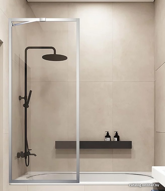 Стеклянная шторка для ванны Veconi 80x150 PL85-80-01-C7 (стекло прозрачное/хром)