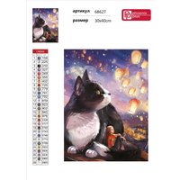 Алмазная мозаика  Феникс+ Кот с фонариками 68627