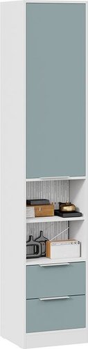 Шкаф-пенал Трия Марли комбинированный (белый/серо-голубой)