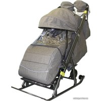 Санки-коляска Galaxy Kids 3-3C (джинс серый)