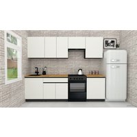 Готовая кухня ВерсоМебель Эко-8 2.6 (белый фасадный/ст.золотистый дуб)