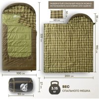 Спальный мешок RSP Outdoors Chill 300 Big R (молния слева)