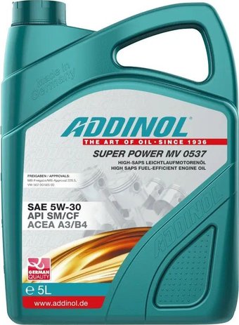 Моторное масло Addinol Super Power MV 0537 5W-30 5л