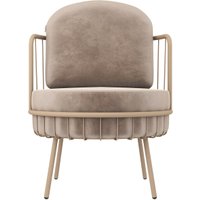 Интерьерное кресло Sheffilton SHT-AMS123 (латте/кофейный)