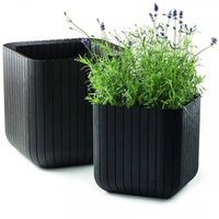 Кашпо Keter Cube Planter M 230227 (антрацит)