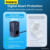Сетевое зарядное Baseus PowerCombo Tower PowerStrip 3AC2+U2+С 35W CCGAN35-S3ACE