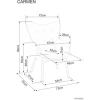 Интерьерное кресло Signal Carmen Raven 07 (серый/черный мат)