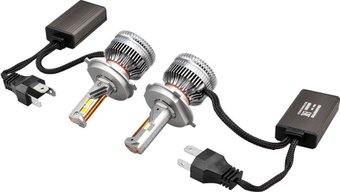 Светодиодная лампа Skyway H4 P43t 12V 170W 15000Лм вентилятор + драйвер SENATOR PRO 6500К (2 шт)