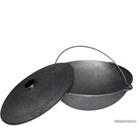 Казан Биол татарский чугунный с дужкой и крышкой 15 л