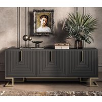 Тумба Involux Неаполь 212T011 (графит/черный матовый/золото)