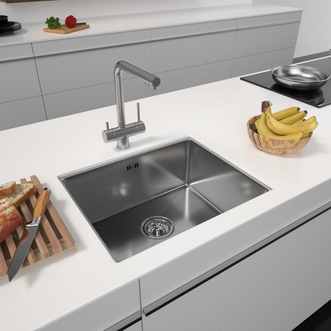 

Кухонная мойка ARFEKA ECO AR 550*450 SATIN