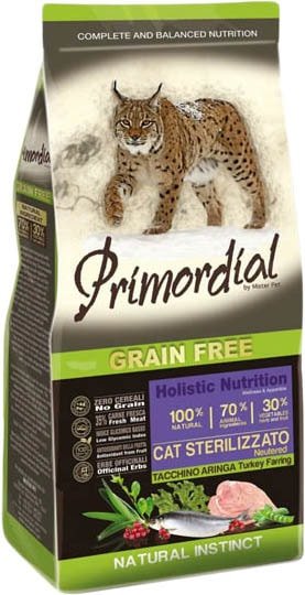 

Сухой корм для кошек Primordial GF Adult Sterilized Turkey & Herring 6 кг (для стерилизованных кошек и кастрированных котов с индейкой и селдью)