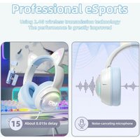 Наушники Onikuma GT838 Cat Ear (белый/голубой)