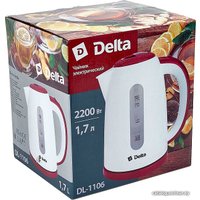 Электрический чайник Delta DL-1106 (белый/бордовый)