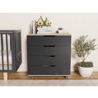 Детский комод Incanto Юг с органайзером 800/4 PK-0077/5/kЛ (дуб/графит)
