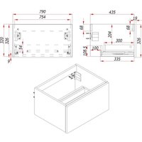  ЗОВ Тумба под умывальник со столешницей Кито-2 80 (белый матовый/белая столешница)