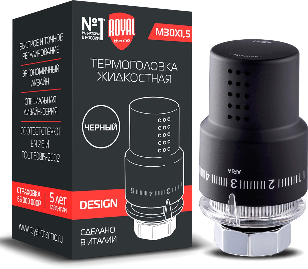 

Термоголовка Royal Thermo Design М30х1,5 RTO 07.0008 (черный)