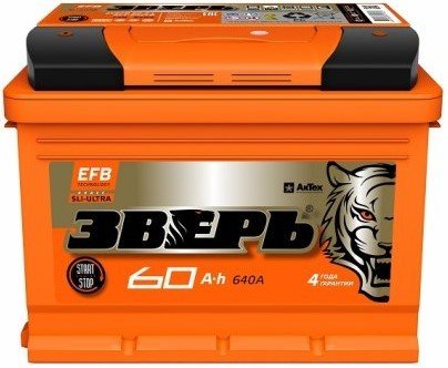 

Автомобильный аккумулятор Зверь ZVEFB 60-З-R (60 А/ч)