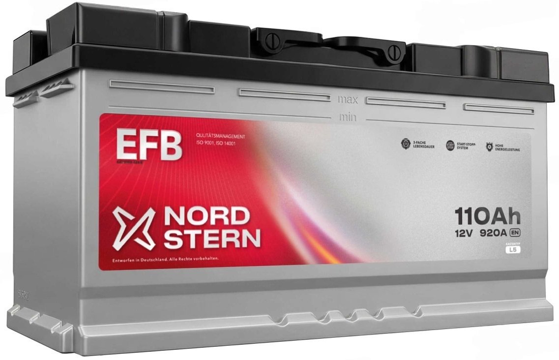 

Автомобильный аккумулятор Nordstern EFB R+ (110 А·ч)