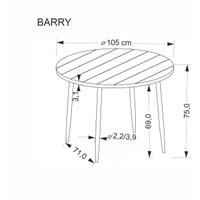 Кухонный стол Halmar Barry 105/75 (орех/черный)