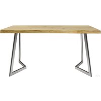 Кухонный стол Buro7 Уиллис 150 (с обзолом и сучками, дуб натуральный/серебро)