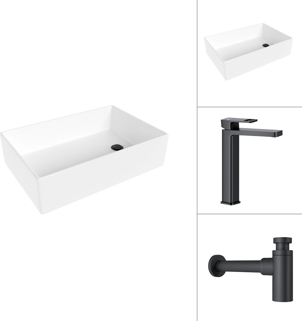 

Умывальник Lauter 21518-1 + Cascade 21СК0655BS с сифоном 21635B (черный матовый)