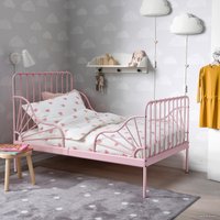 Растущая кровать Ikea Миннен 200x80 (светло-розовый, раздвижная) 394.188.13