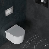 Унитаз подвесной Roxen Simple Compact в комплекте с инсталляцией StounFix Dual Fresh 6 в 1 954681 (кнопка: оружейная сталь)