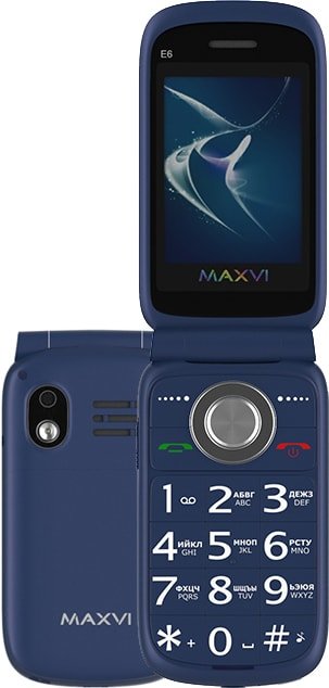 

Кнопочный телефон Maxvi E6 (синий)