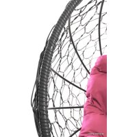 Кресло M-Group Кокос на подставке 11590308 (серый ротанг/розовая подушка)