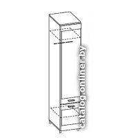 Шкаф-пенал Лером Камелия ШК-2621-АС-К (ясень асахи/комбинированный венге)