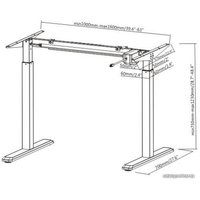 Стол для работы стоя ErgoSmart Electric Desk 1360x800x36 мм (альпийский белый/черный)