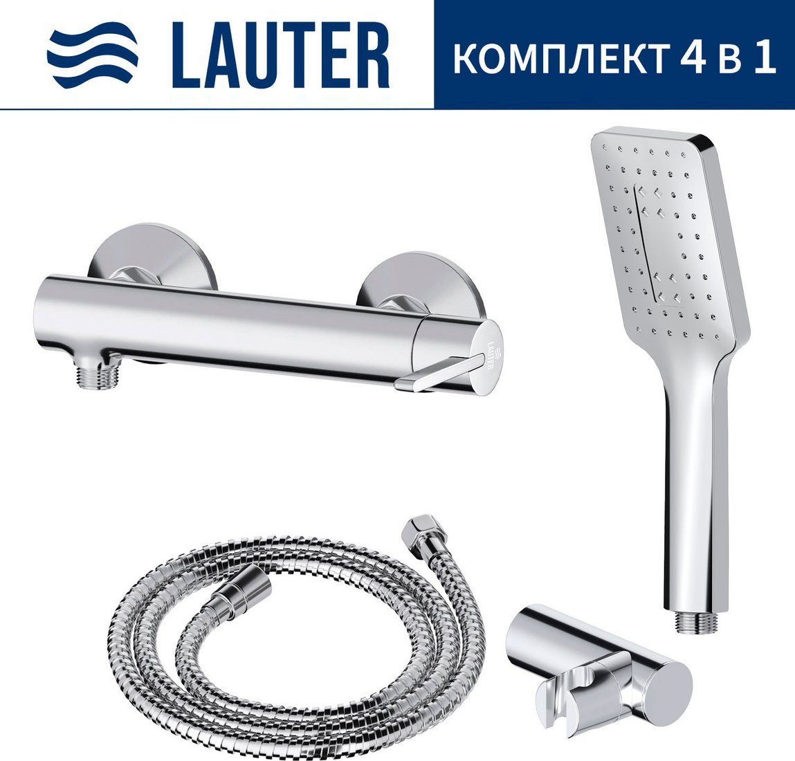 Смеситель Lauter Velvet 21СК9696С + 21СКFG80101C + 21S00126 + 21CKFS90120