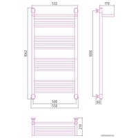 Полотенцесушитель Сунержа Богема с полкой+ 1000х500 15-0223-1050