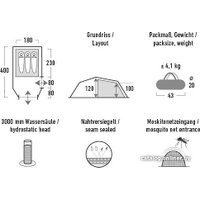 Треккинговая палатка High Peak Falcon 3 LW (Pesto/красный)