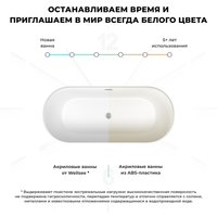 Ванна Wellsee Shell 150x73 28170201R (отдельностоящая ванна белый глянец, экран, ножки, сифон-автомат хром) в Пинске